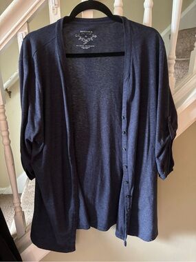 Sonoma Navy Blue Lightweight Open-Front Cardigan